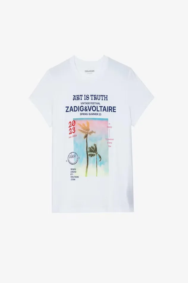 Zadig and Voltaire TShirts ZOE PHOTOPRINT WHITE 8211 Women Zadig and Voltaire TShirts ZOE PHOTOPRINT WHITE 8211 Women